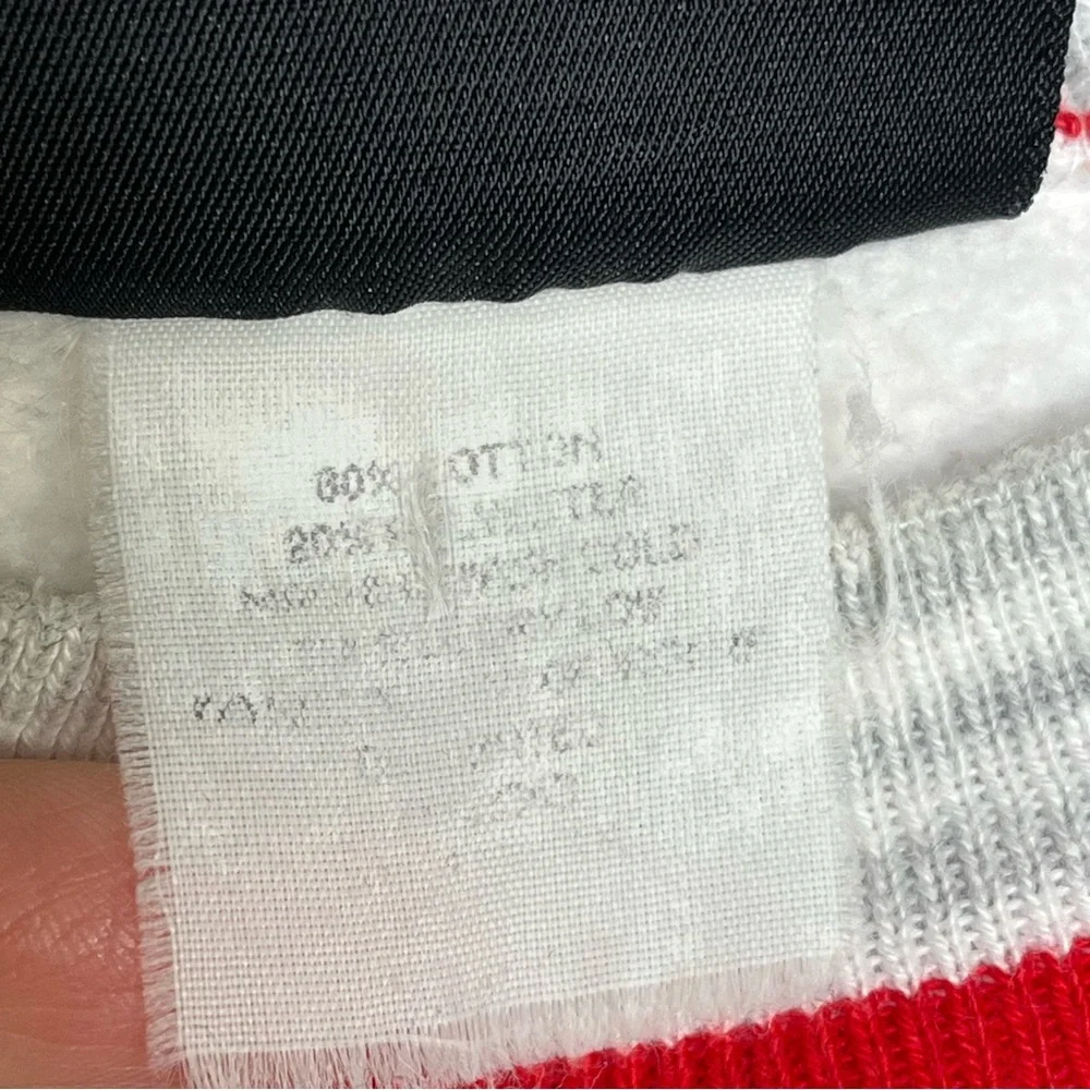 Vintage 90s Ohio State Buckeyes Crewneck Sweatshirt White Red Ringer Size Large‎